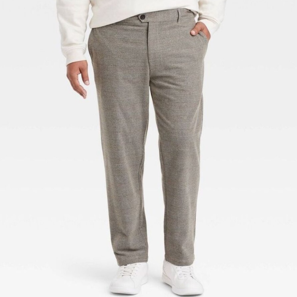 Houston White Brown Adult Straight Plaid Suit Pants